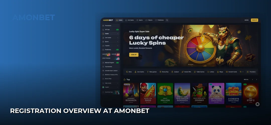 Registration Overview at Amonbet