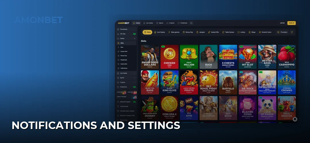 Notifications and Settings