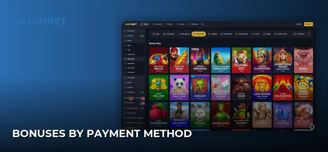 Bonuses by Payment Method